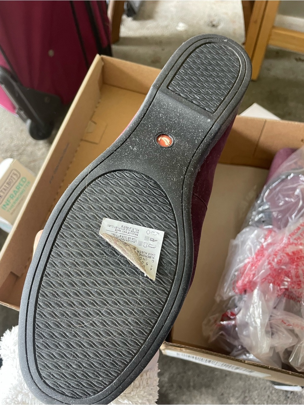 Clarks Womens Burgundy Flats Loafers